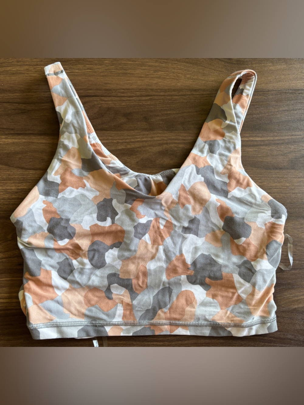 aerie Peach and Gray Camouflage Sports Bralette